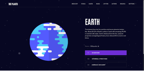 Planets Fact Site screenshot
